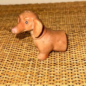 Vintage Dachshund Head Salt & Pepper Shakers Hot Dog Weiner Single Kitchen Brown